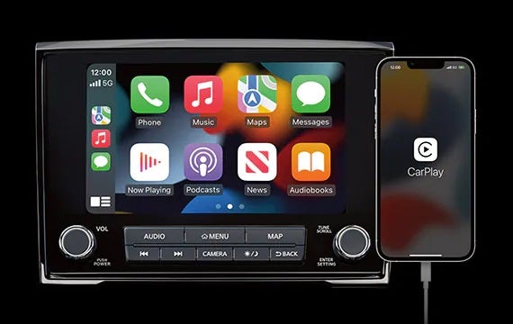 Stay connected with a standard 8" touch-screen display 2023 Nissan Titan | Scott Clark Nissan in Charlotte NC